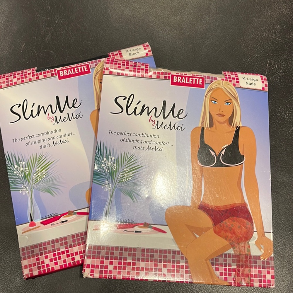 New slim me memoi shaping bralettes in black and nude size XL